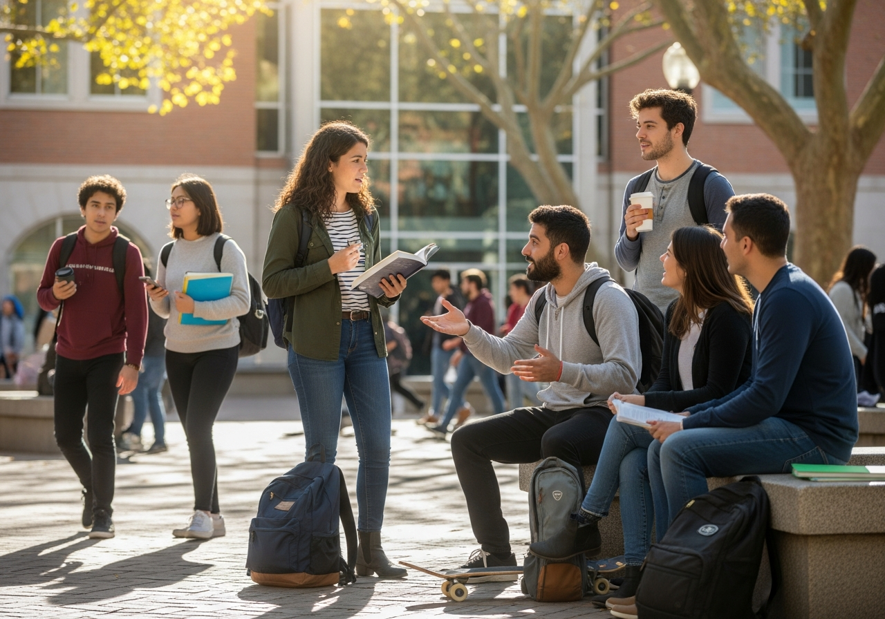 Estudiantes hablando español
